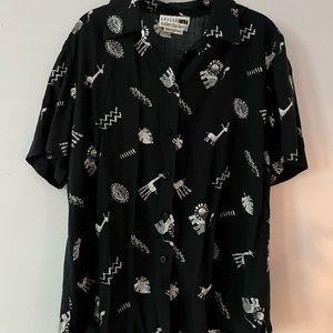 Patterned button down shirt